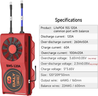 BMS LFP 15S 120A DALY