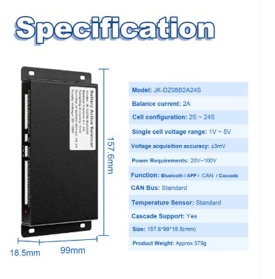 JK-DZ08B2A24S Active Balancer CAN 2-24s 2A Active Balancer
